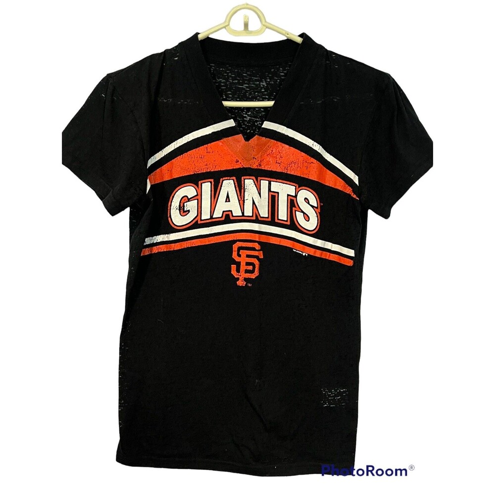 MLB Girls San Francisco Giants Burnout  T Shirt - Black - Size XL